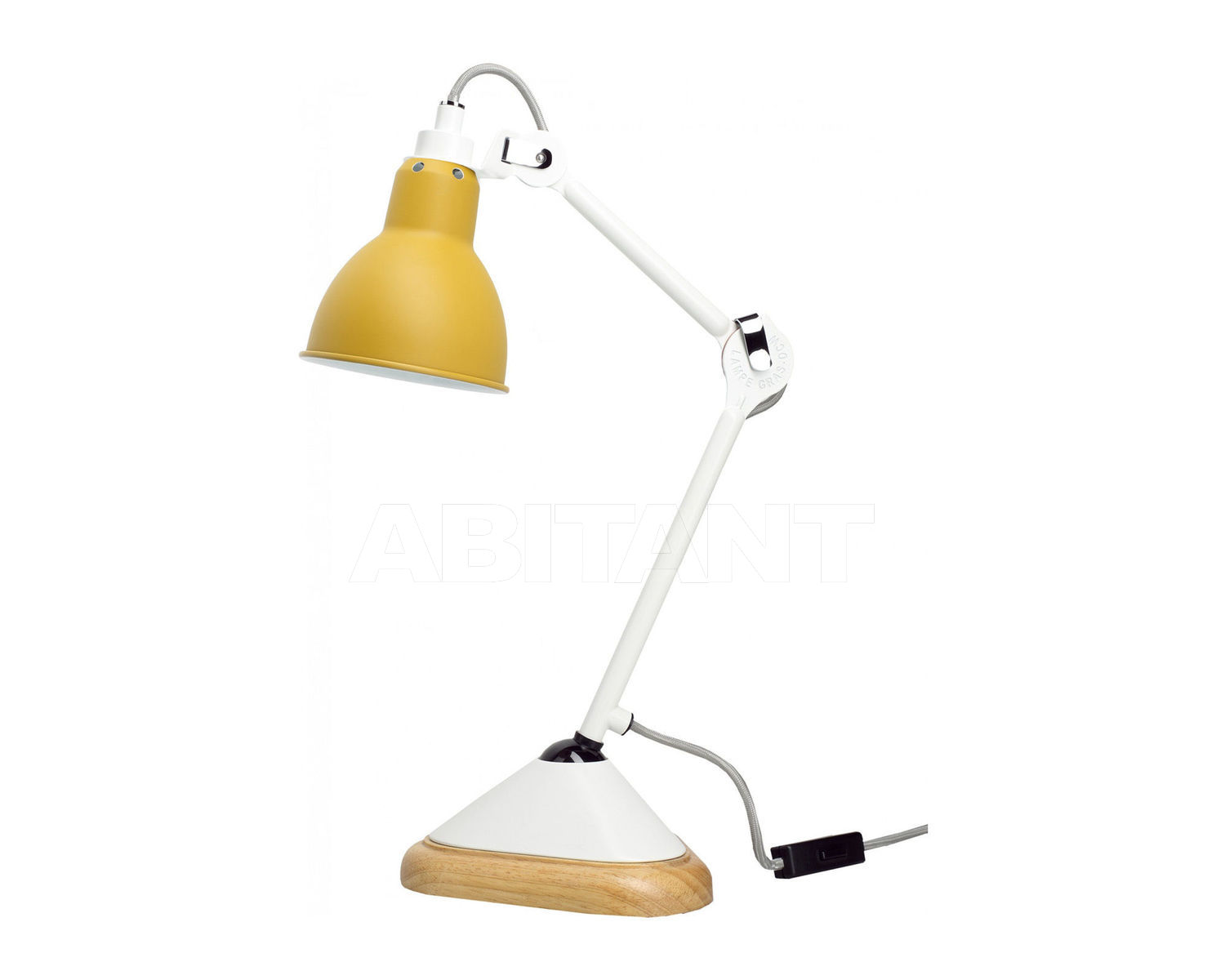 Купить Лампа настольная La Lampe Gras by DCW éditions GRAS LAMPS 207 WH-YELLOW ROUND