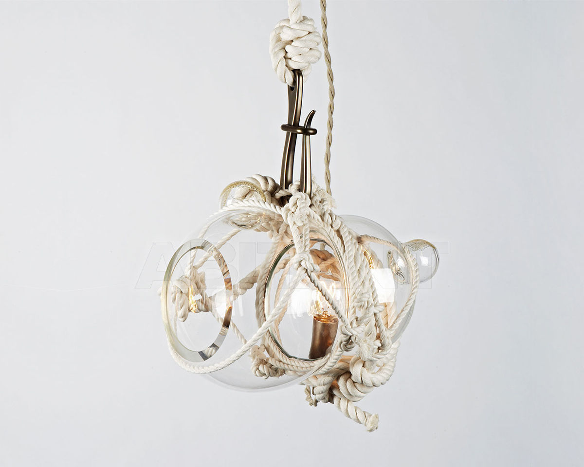 Купить Светильник KNOTTY BUBBLES Lindsey Adelman Studio 2015 Clear Glass / Natural Rope