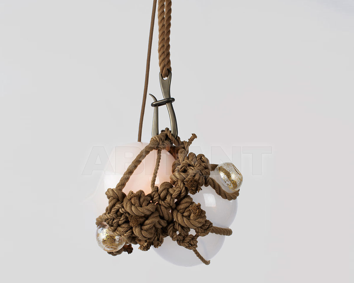Купить Светильник KNOTTY BUBBLES Lindsey Adelman Studio 2015 Opal Glass / Khaki Rope