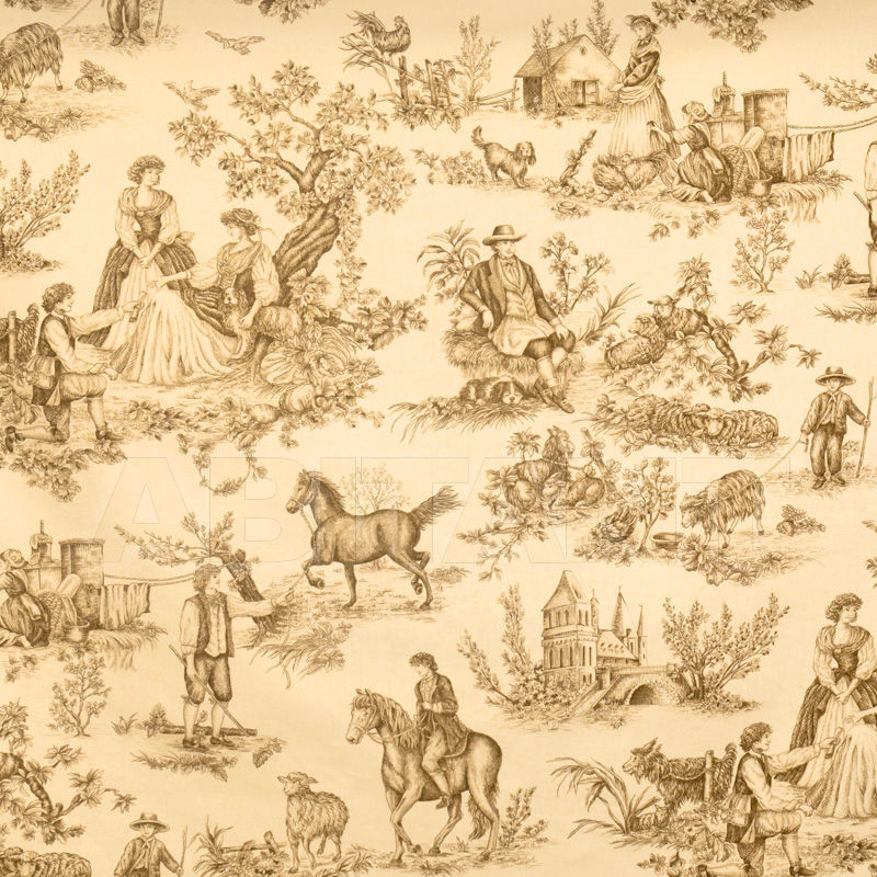 Купить Интерьерная ткань Vervain Charles Faudree Mineral Cavalier Toile Brown On Ecru