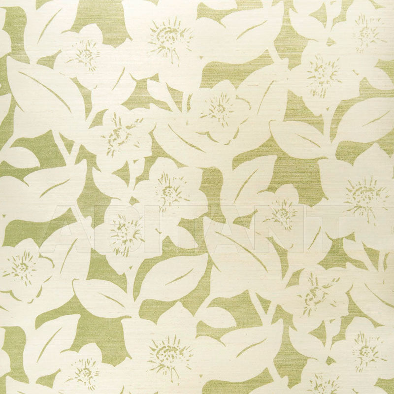 Купить Бумажные обои Stroheim SILHOUETTES WALLCOVERING IN BLOOM SISAL Green On Oyster
