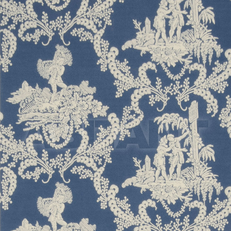Купить Бумажные обои Stroheim CHARLES FAUDREE WALLCOVERING HAMLET'S TOILE Blue