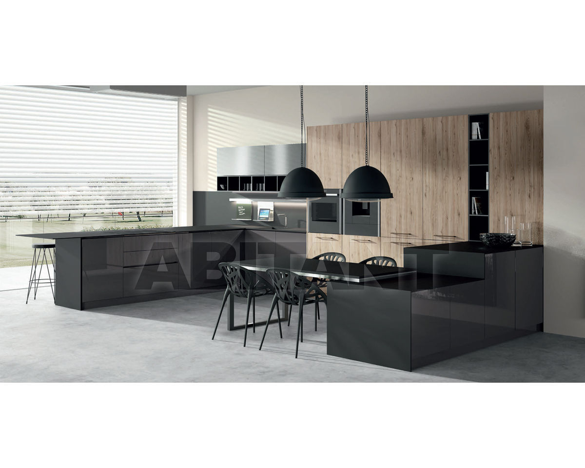 Купить Кухонный гарнитур Doca Line OSLO ANTRACITA BR. ALUM.ACAB.ACERO