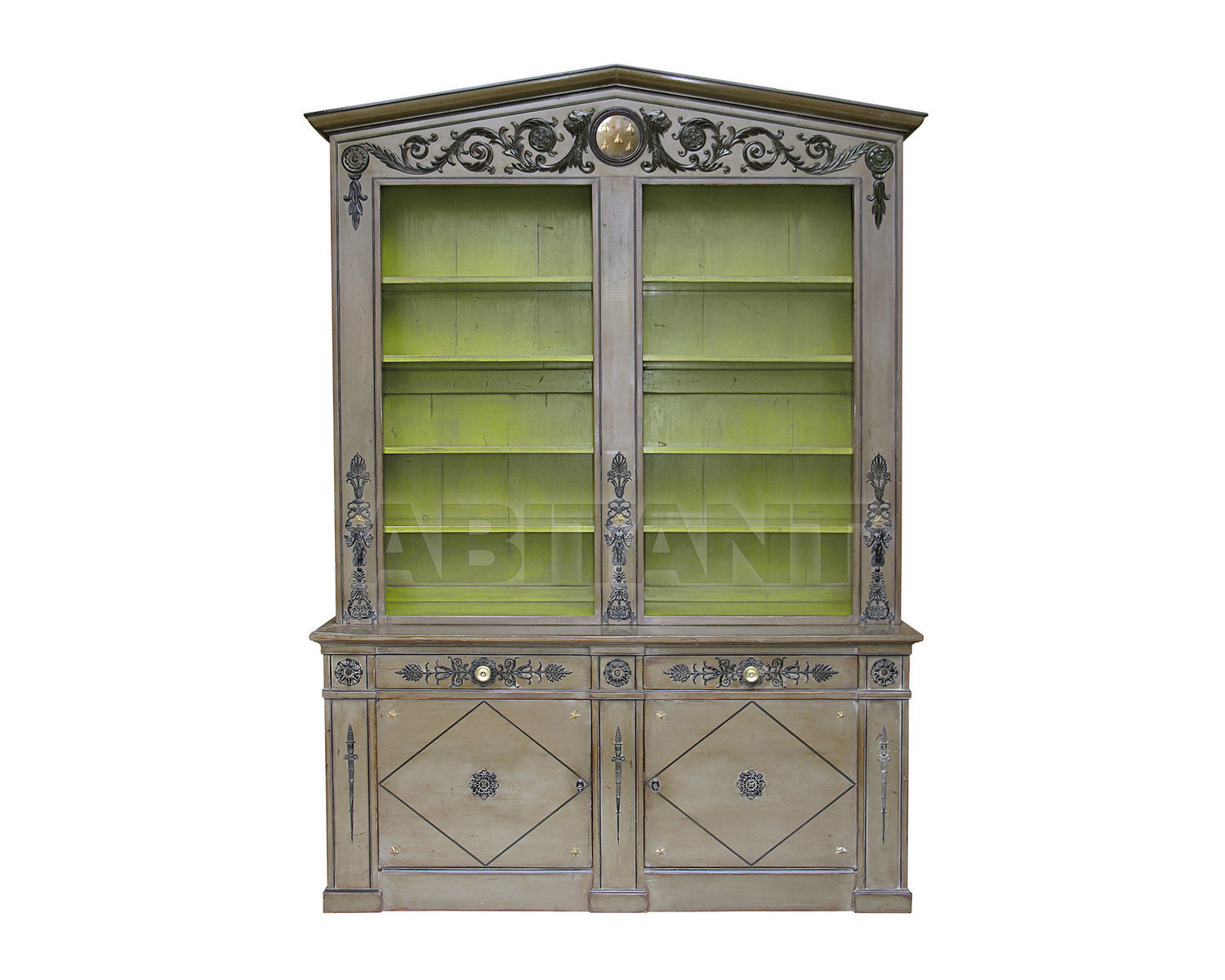 Купить Шкаф книжный Moissonnier Classic 728 B Taupe Vert