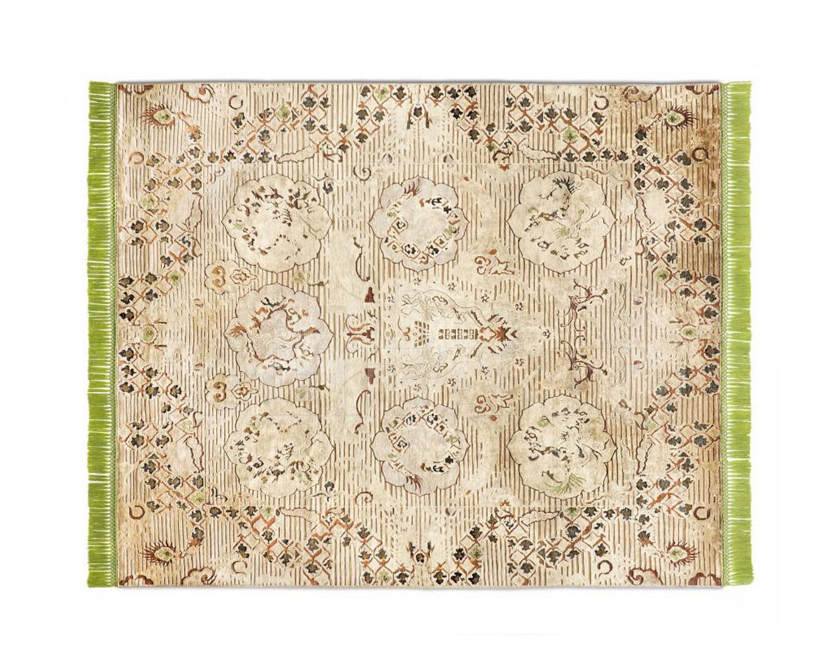Купить Ковер современный Rug Star Oxidized Ikat Dragon No. 03 | LightGreen | SilkFringes