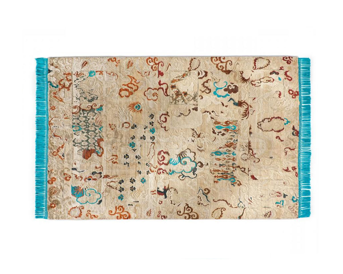 Купить Ковер современный Rug Star Oxidized Ikat Dragon No. 01 | ElectricBlue | SilkFringes 
