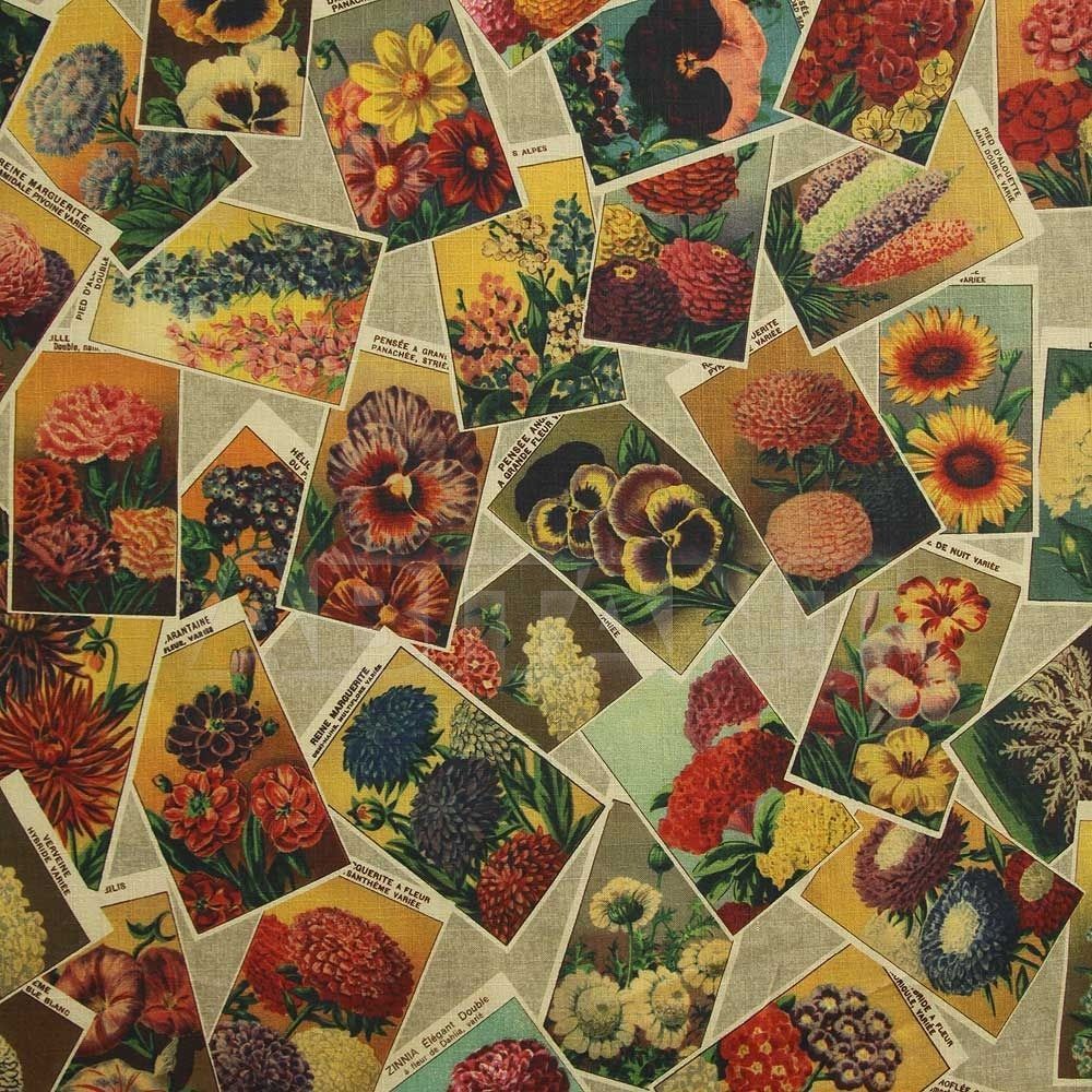 Купить Обивочная ткань Ian Sanderson Rustica SEED PACKETS Petite Vintage
