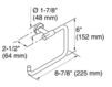 Схема Держатель для полотенец Purist Kohler 2015 K-14441-CP Современный / Скандинавский / Модерн