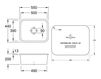 Схема Раковина накладная CISTERNA 60C Villeroy & Boch Kitchen 6706 02 FU Современный / Скандинавский / Модерн