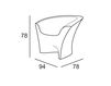 Схема Кресло для террасы OHLA Plust FURNITURE 6538 RED Минимализм / Хай-тек
