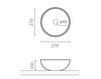 Схема Раковина подвесная Rs 3 The Bath Collection Cristal Glass 3015AQ Современный / Скандинавский / Модерн