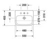 Схема Раковина подвесная Duravit 2015 037555 00 00 Современный / Скандинавский / Модерн