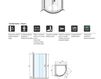 Схема Душевая кабина BluBleu Glassshower Light Corner Современный / Скандинавский / Модерн