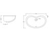 Схема Раковина накладная Hidra Ceramica S.r.l. Lavabi Incasso A 117 Современный / Скандинавский / Модерн
