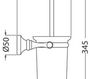 Схема Щетка для туалета Giulini Ibisco Crystal RG1133/S Современный / Скандинавский / Модерн