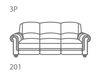 Схема Диван Dibenedetto Living srl Young ARES 3P LETTO Современный / Скандинавский / Модерн