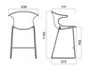 Схема Барный стул Infiniti Design Indoor LOOP BAR STOOL UPHOLSTERED 1 Современный / Скандинавский / Модерн