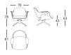 Схема Кресло для кабинета LOW LOUNGER B.D (Barcelona Design) ARMCHAIRS LOW LOUNGER Swivel structure Лофт / Фьюжн / Винтаж / Ретро