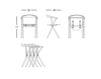 Схема Стул с подлокотниками CHAIR B B.D (Barcelona Design) CHAIRS AND STOOLS CHAIR B Лофт / Фьюжн / Винтаж / Ретро