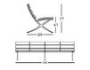 Схема Скамейка BENCH B B.D (Barcelona Design) PUBLIC SEATING Bench 4 seats 240 + Arm UPHOLSTERED Лофт / Фьюжн / Винтаж / Ретро