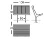 Схема Скамейка CATALANO B.D (Barcelona Design) PUBLIC SEATING 3xCATALANO Лофт / Фьюжн / Винтаж / Ретро