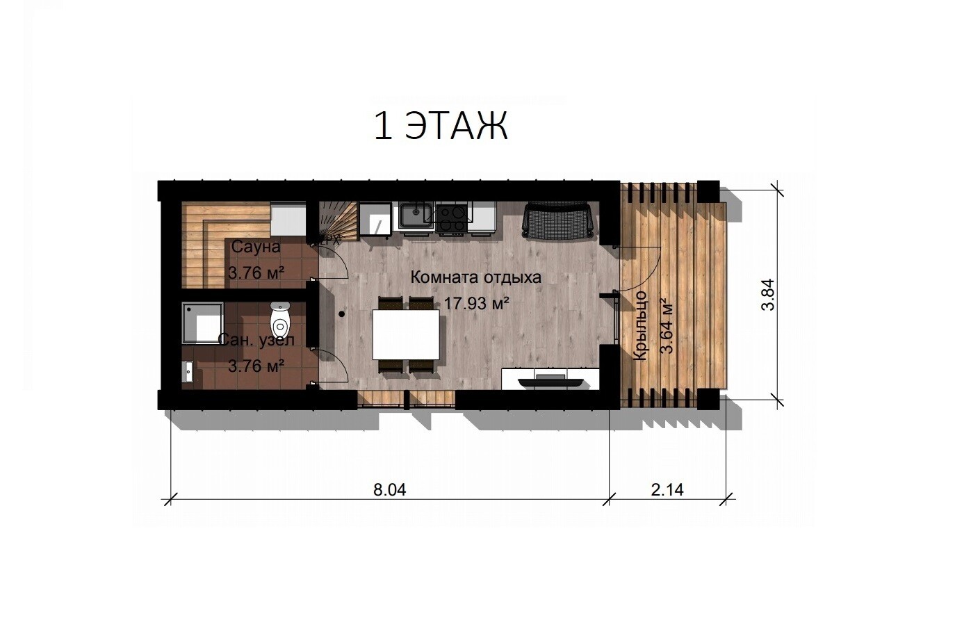 Ван Эйк (34 м², 1 спальня). Abitant Москва